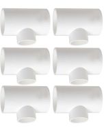 6-Pack 1" x 3/4" SCH-40 PVC Reducing Tee NSF ASTM D2466 Pipe Fittings 1 x 1 x 3/4 in. SxSxS