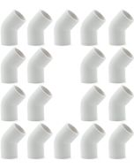 18-Pack 1" 45-Degree SCH-40 PVC Fittings, Plumbing Grade NSF-PW UPC ASTM ANSI D2466