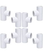 1 in. SCH-40 PVC Tee 3-Way Plumbing-Grade Pipe Fitting NSF ASTM D2466 10-Pack