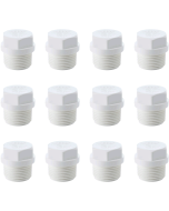12-Pack 1/2 in. Schedule 40 PVC Male Thread Plugs, NSF/ASTM Pipe Fittings (MNPT) SCH40 ASTM D2466