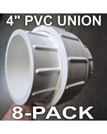 8-PC/Box 4 in. PVC Union w/ EPDM O-Ring Seal Schedule-40 Pipe/Repair Fittings Slip/Socket F1970 4" Pipe-Fittings SxS