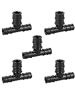 5-Pack 1/2" x 1/2" x 3/4" PEX-A Expansion Tee PPSU Plastic Fitting ASTM F1960 NSF