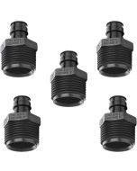 5-Pack 1/2" PEX-A x MPT Male Adapters PPSU Plastic Cold Expansion PEX Fittings ASTM F1960 NSF