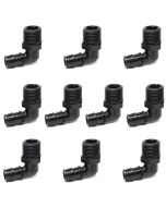 10-Pack 1/2" PEX-A x MPT 90° Male Elbow Adapter PPSU Plastic Expansion PEX Fitting ASTM F1960 NSF