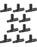 10-Pack 3/4" x 1/2" x 3/4" PEX-A Tee Cold Expansion PPSU Plastic PEX Fittings ASTM F1960 NSF