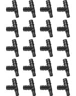 20-Pack 3/4" x 1/2" x 3/4" PEX-A Tee Cold Expansion PPSU Plastic PEX Fittings ASTM F1960 NSF