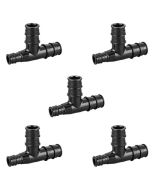 5-Pack 3/4" x 1/2" x 3/4" PEX-A Tee Cold Expansion PPSU Plastic PEX Fittings ASTM F1960 NSF