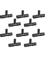 10-Pack 3/4" x 3/4" x 1/2" PEX-A Tee ASTM F1960 PPSU Plastic Cold Expansion PEX Fitting