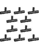 10-Packl 3/4" x 3/4" x 1" PEX-A Tee ASTM F1960 PPSU Plastic Cold Expansion PEX Fitting