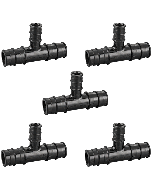 5-Packl 3/4" x 3/4" x 1" PEX-A Tee ASTM F1960 PPSU Plastic Cold Expansion PEX Fitting