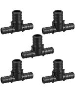5-Pack 1/2" x 1/2" x 3/4" PEX Tee, PPSU ASTM F2159 Fitting