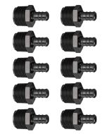 10-Pk 1/2" PEX-B x 3/4" Male NPT Adapters Plastic PPSU PEX Crimp Fittings ASTM F2159 NSF