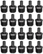 20-Pk 1/2" PEX-B x 3/4" Male NPT Adapters Plastic PPSU PEX Crimp Fittings ASTM F2159 NSF