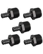 5-Pk 1/2" PEX-B x 3/4" Male NPT Adapters Plastic PPSU PEX Crimp Fittings ASTM F2159 NSF