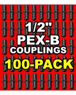 100-Pack 1/2 in. PEX-B Barb Couplings Plastic PPSU PEX Crimp Fittings for Hot/Cold Water PEX Pipe System NSF F2159