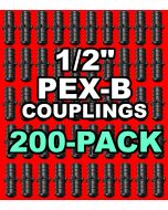 200-Pack 1/2 in. PEX-B Barb Couplings Plastic PPSU PEX Crimp Fittings for Hot/Cold Water PEX Pipe System NSF F2159