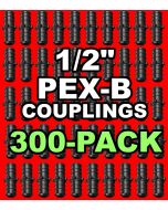 300-Pack 1/2 in. PEX-B Barb Couplings Plastic PPSU PEX Crimp Fittings for Hot/Cold Water PEX Pipe System NSF F2159