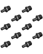 10-PK 1/2" PEX Crimp x 1/2" Male NPT Adapters Plastic PPSU Poly Alloy Lead-Free PEX-B Fittings ASTM F2159 NSF