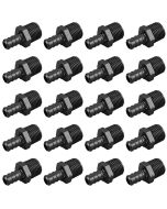 20-Pk 1/2" PEX Crimp x 1/2" Male NPT Adapters Plastic PPSU Poly Alloy Lead-Free PEX-B Fittings ASTM F2159 NSF