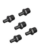 5-PK 1/2" PEX Crimp x 1/2" Male NPT Adapters Plastic PPSU Poly Alloy Lead-Free PEX-B Fittings ASTM F2159 NSF