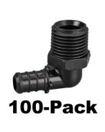 100-Pk 1/2" PEX Crimp x 1/2" Male NPT Elbow Adapters PPSU ASTM F2159 PEX-B x Male-Threaded 90-Degree Fittings NSF