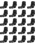 20-Pk 1/2" PEX Crimp x 1/2" Male NPT Elbow Adapters PPSU ASTM F2159 PEX-B x Male-Threaded 90-Degree Fittings NSF