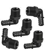 5-Pk 1/2" PEX Crimp x 1/2" Male NPT Elbow Adapters PPSU ASTM F2159 PEX-B x Male-Threaded 90-Degree Fittings NSF