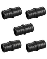 5-Pack 1 in. PEX Crimp Couplings Plastic Barb PEX-B Fittings for Hot/Cold Water Pipe Line ASTM F2159