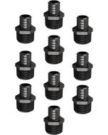 10-Pk 1" PEX Crimp x 1" Male NPT Adapters Plastic PPSU PEX-B Fittings ASTM F2159 NSF