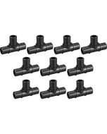 10-Pack 1 in. PEX Crimp Tee Fitting Plastic PPSU ASTM F2159 NSF