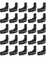 25-Pack 3/4" x 1/2" Plastic PEX-B Barb 90-Degree Reducing Elbow Crimp Fittings