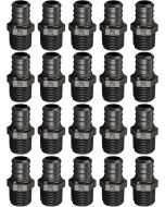 20-Pk 3/4" PEX-B Crimp x 1/2" Male Adapter MNPT PPSU Plastic Fittings NSF/ANSI 61, cUPC, ASTM F2159
