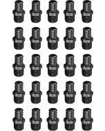 25-Pk 3/4" PEX-B Crimp x 1/2" Male Adapter MNPT PPSU Plastic Fittings NSF/ANSI 61, cUPC, ASTM F2159