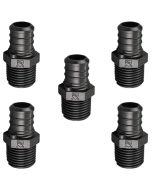 5-Pk 3/4" PEX-B Crimp x 1/2" Male Adapter MNPT PPSU Plastic Fittings NSF/ANSI 61, cUPC, ASTM F2159