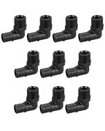 10-Pack 3/4" PEX Crimp x 1/2" MPT Elbow NSF ASTM F2159 PPSU Plastic Fitting