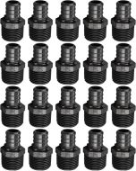 20-Pk 3/4" PEX Crimp x 3/4" Male NPT Adapters Plastic PPSU Poly Alloy PEX-B Fittings ASTM F2159, cUPC, NSF/ANSI 61