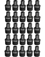 25-Pk 3/4" PEX Crimp x 3/4" Male NPT Adapters Plastic PPSU Poly Alloy PEX-B Fittings ASTM F2159, cUPC, NSF/ANSI 61