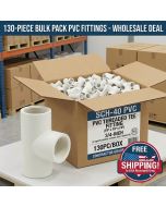 130PC/BOX 3/4 in. SCH-40 PVC Tee FNPT x FNPT x FNPT (All Side Female NPT Threaded Tee Fittings) ASTM D2466 NSF Contractor Grade w/ Free Shipping USA Mainland