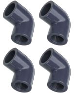 1 in. SCH-80 PVC 90-Degree Female Threaded Elbow Fittings NSF ASTM D2467 Socket x FNPT 4-Pack