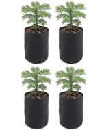 4-Pack 247Garden 1/2 Gallon Basic Aeration Fabric Pots/Air Pruning Plant Grow Bags (Black Color, 200GSM, 6H x 5D)