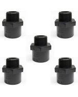 5-Pack 3/4 in. Schedule 80 PVC Male Hex Adapters Pipe Fittings (Socket x MPT) NSF ASTM D2467/D2464 NPT Precision-Grade Fittings