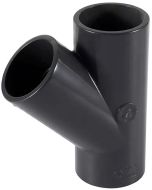 4 in. SCH-80 PVC Y-TEE/SKEW 3-Way 45-Degree Lateral Pipe WYE Fitting NSF ASTM D2467 High Pressure/Engineering-Grade Slip/Socket SxSxS