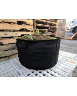 247Garden 100-Gallon Short Aeration Fabric Pot/Vegetable Grow Bag w/Handles (400GSM Black 14H x 46D)