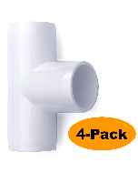 4-Pack 3/4 in. PVC Tee ASTM SCH40 Furniture-Grade Fittings