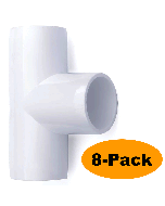 8-Pack 3/4 in. PVC Tee ASTM SCH40 Furniture-Grade Fittings