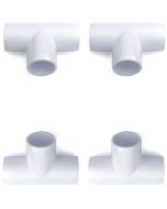 4-Pack 247Garden 1 in. PVC 3-Way Tee Fitting - ASTM SCH40 Furniture-Grade Connector