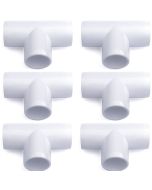 6-Pack 247Garden 1 in. PVC 3-Way Tee Fitting - ASTM SCH40 Furniture-Grade Connector