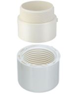 1.5 in. DWV PVC Male Adapter + Female Cap ASTM Slip/Socket