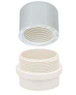 1.5 in. DWV PVC Male Spigot Adapter + Female-Threaded Cap ASTM Spigot Fitting