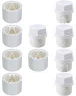 25-Pack 1/2 in. SCH-40 Male Threaded Plugs+ Female Caps Set